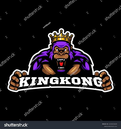 Kingkong Gorilla Esport Gaming Mascot Logo Stock Vector Royalty Free