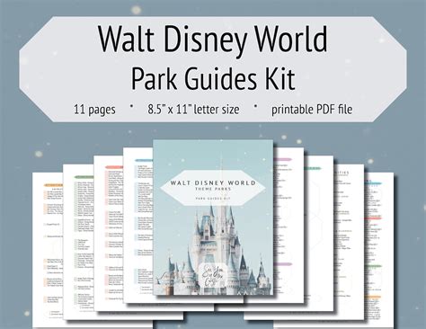 Walt Disney World Park Guides Kit Vacation Planning Disney Etsy