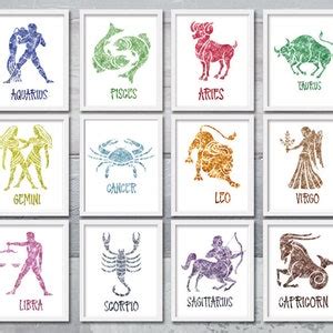 Printable Zodiac Wall Art, Aquarius Print, January Birthday Gift ...