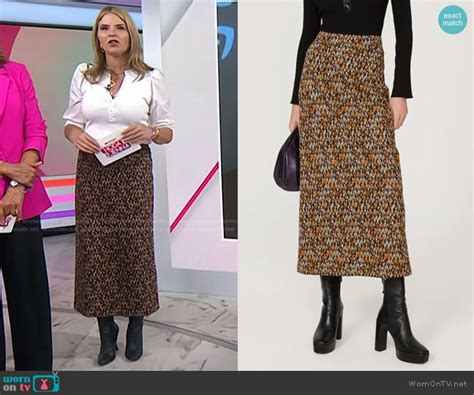 WornOnTV Jennas White Top And Printed Skirt On Today Jenna Bush