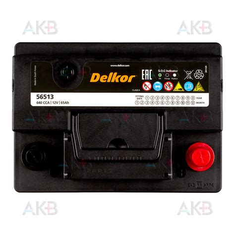 Купить Автомобильный аккумулятор Delkor 56513 (65R 640A 241x174x188) с ...
