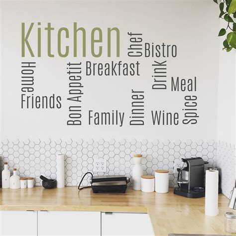 Kitchen Words Vinyl Wall Decal Quote - Etsy