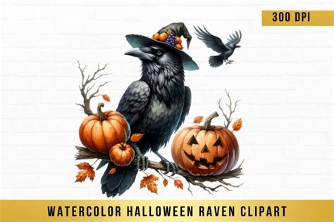 Ravens Watercolor Clipart Sublimation Graphics Png