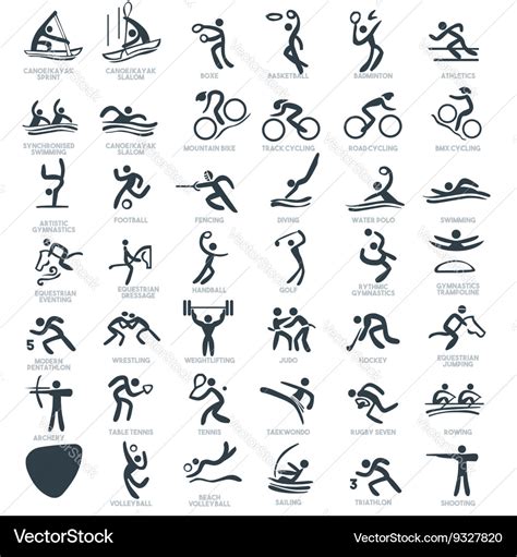 Olympics Icon Pictograms Set Royalty Free Vector Image