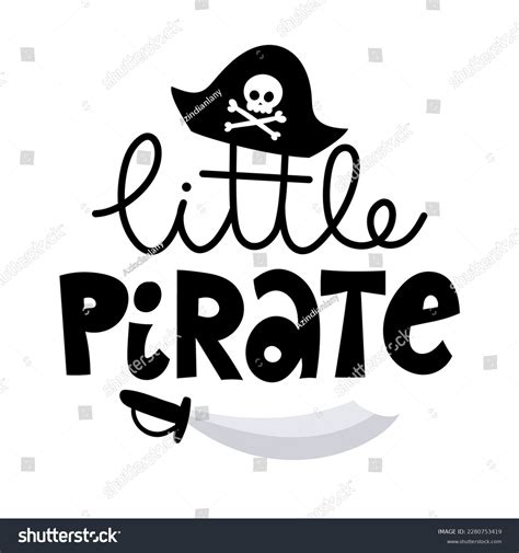 Little Pirate Hand Drawn Lettering Quote Stock Vector Royalty Free 2280753419 Shutterstock