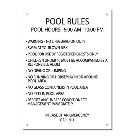 Pool Rules - Rising Signs