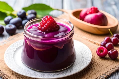 Postre Peruano Mazamorra Morada Foto Premium