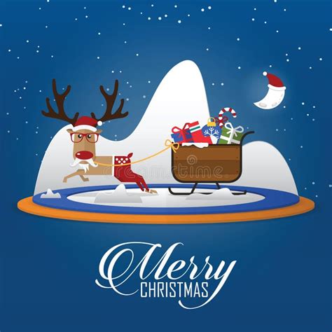 Christmas Cartoon Santa Reindeer Sleigh Stock Illustrations 11336 Christmas Cartoon Santa