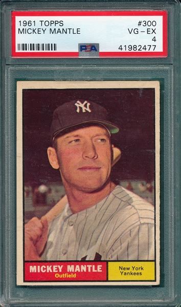 Lot Detail 1961 Topps 300 Mickey Mantle PSA 4