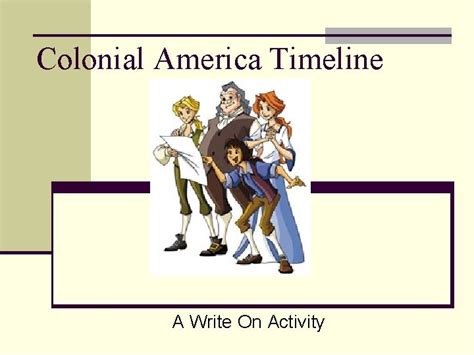 Colonial America Timeline A Write On Activity Colonial