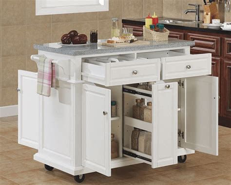 Movable Kitchen Island with Seating