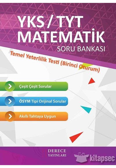 YKS TYT 1 Oturum Matematik Soru Bankası Derece Yayınları 9786059910729