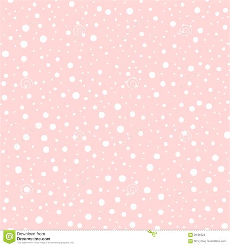 White Polka Dots Seamless Pattern On Pink Stock Vector Illustration