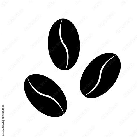 Coffee bean icon, silhouette, logo on white background Stock Vector ...