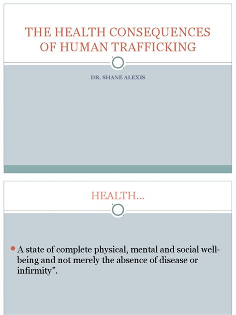 The Health Consequences Of Human Trafficking Pdf Human Trafficking