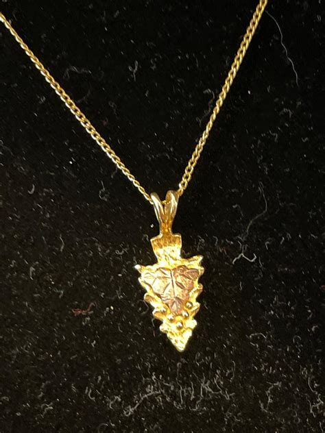 Black Hills Gold Arrowhead Necklace EstateSales Org