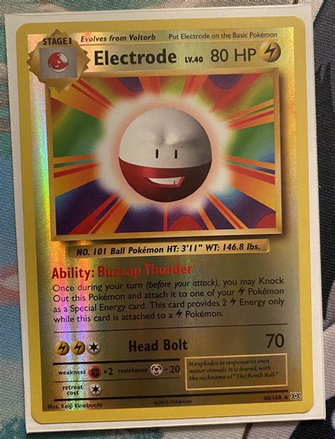 Pokemon XY EVOLUTIONS ELECTRODE 40 108 RARE REVERSE ERROR CARD