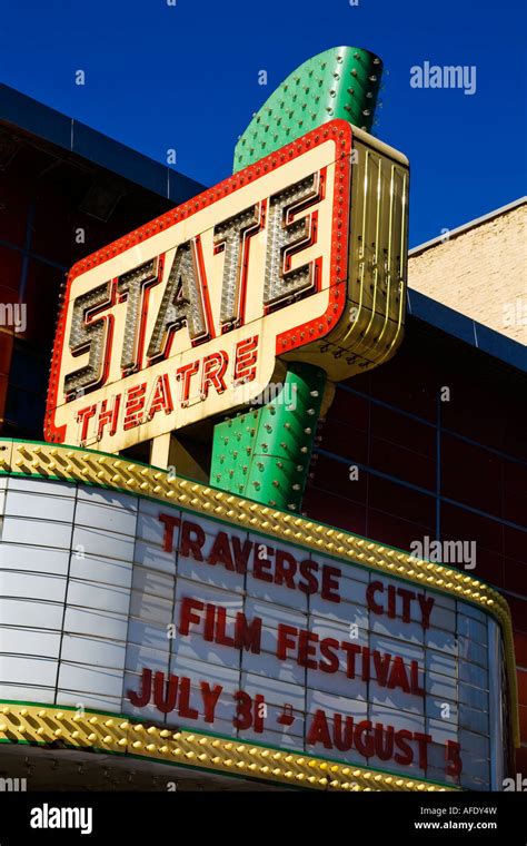 Old Fashioned Marquis State Theatre Traverse City Michigan Stock Photo