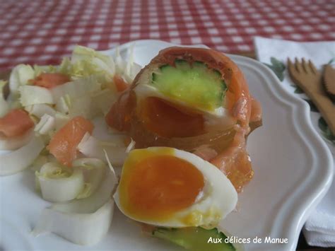 Oeuf mollet en gelée au saumon fumé aspic Recette par auxdelicesdemanue