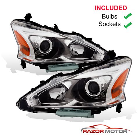 2013 2015 Replacement Halogen Headlight Pair For Nissan Altima 4dr