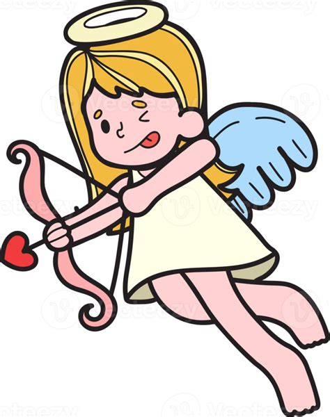 Hand Drawn Cupid Is Shooting An Arrow Illustration 16733005 Png