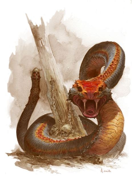 demon fantasy snake illustration | Snake illustration, Creature design ...