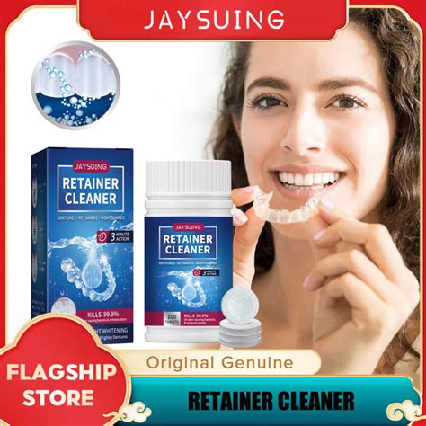 Jaysuing Retainer Cleaner Denture Cleaning Tablets Dental Removes Bad