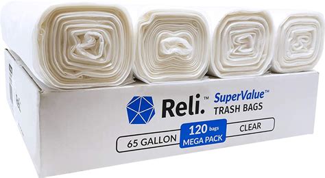 Buy Reli SuperValue 65 Gallon Trash Bags 120 Count Bulk Made In USA