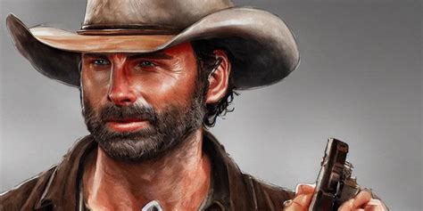 Krea Highly Detailed Photo Of Rick Grimes Wearing A Cowboy Hat