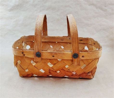 Vintage Medium Sized Woven Wooden Gardening Basket Used For Etsy