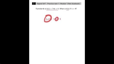 Digital Sat Practice Test 1 Module 1 Not Bluebook ข้อ 7 Youtube