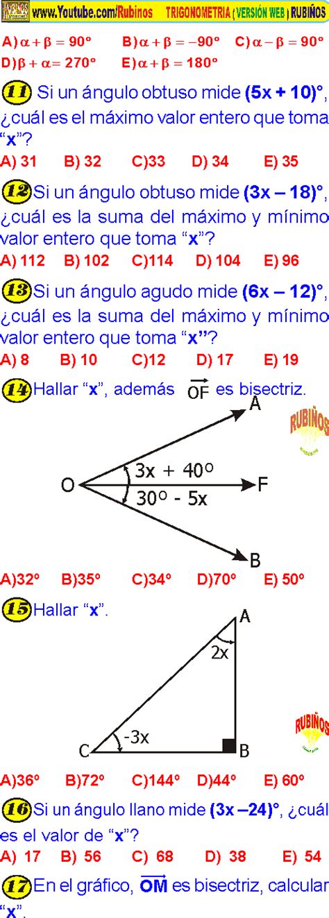 Ángulo Trigonométrico Ejercicios Resueltos de Trigonometría