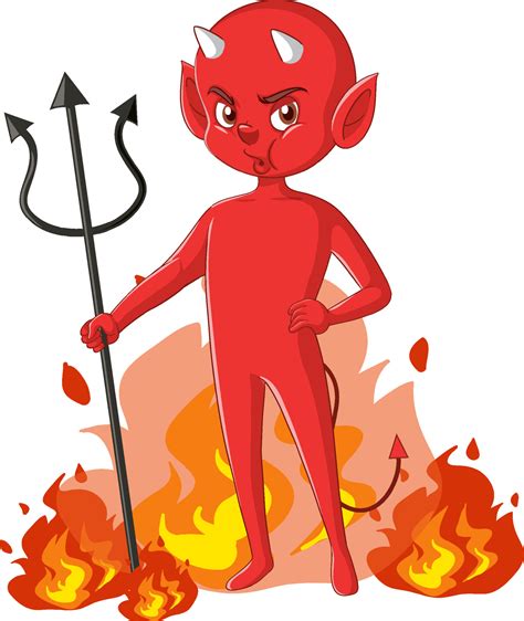 Wicked devil cartoon character on white background 8600650 Vector Art ...