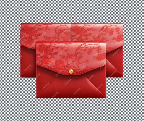 Premium PSD | Magnificent red envelopes isolated on transparent background