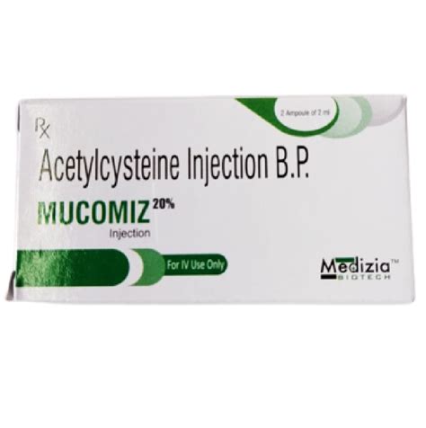 Mucomiz Acetylcysteine B P Injection At Rs Piece