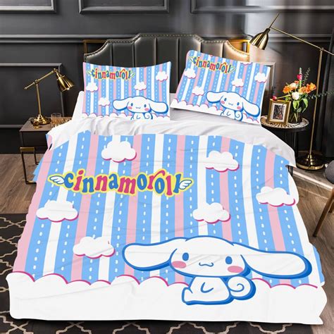 Hello Kitty Bed Set Cinnamoroll Sanrio Cute Bed Sheets Cartoon Bed Cot