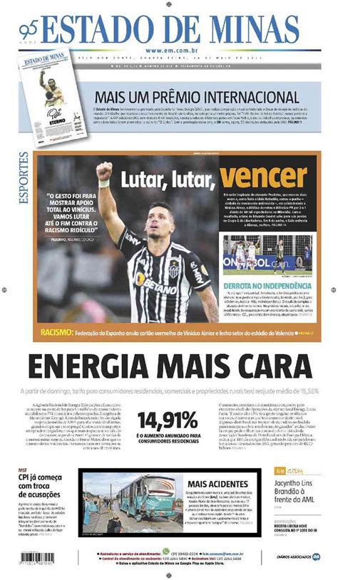 Confira A Capa Do Jornal Estado De Minas Do Dia