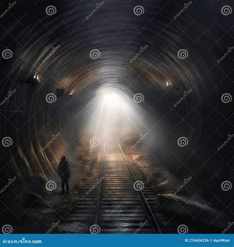 Light at the End of the Tunnel.Concept Art Stock Illustration - Illustration of idea, dream ...