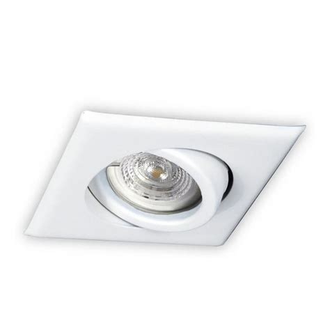 LUZ DESING Pack X 10 Spot Móvil De Embutir Cuadrado Blanco Con Led 7w