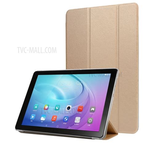 Silk Texture Tri Fold Stand Leather Case For Huawei Enjoy Tablet 2 10 1