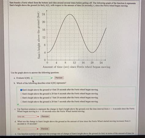 Solved Sam Boards A Ferris Wheel From The Bottom And Rides Chegg