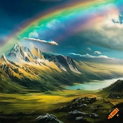 Surreal fantasy illustration of landscapes with surreal rainbows by ...