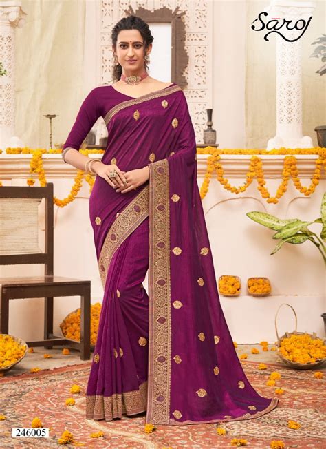 Saroj Pankhi Festive Wear Vichitra Silk Saree Collection