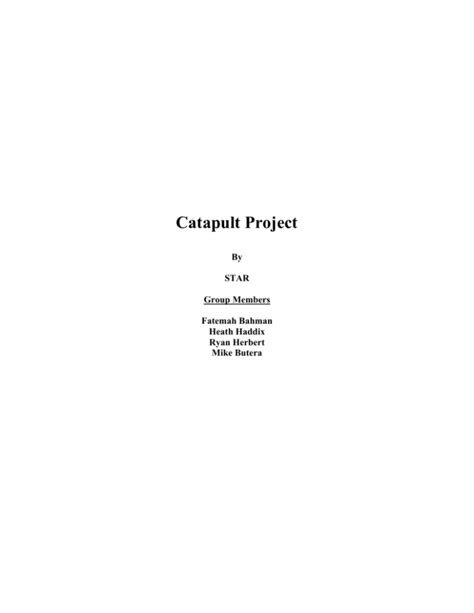 Catapult Project