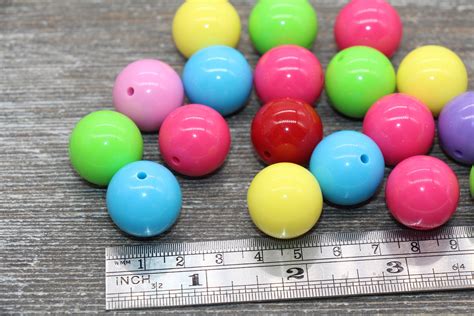 20mm Multicolor Gumball Beads Round Acrylic Loose Beads Etsy