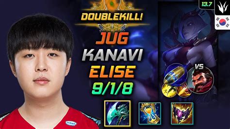 카나비 정글 엘리스 템트리 룬 밤수 선제공격 Kanavi Elise Jungle Vs Graves 롤 Kr 137