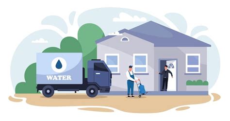 Premium Vector | Water delivery Clean drinking water service Smiling ...