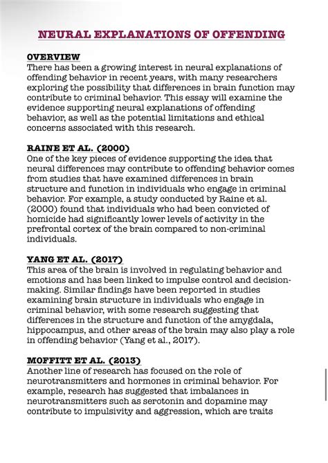 Summary Neural Explanations Of Offending Behaviour Studocu