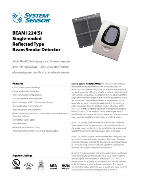 BEAM1224 S Single Ended Reflected Type Beam