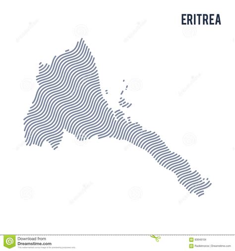 Vector Abstract Wave Map Of Eritrea Isolated On A White Background